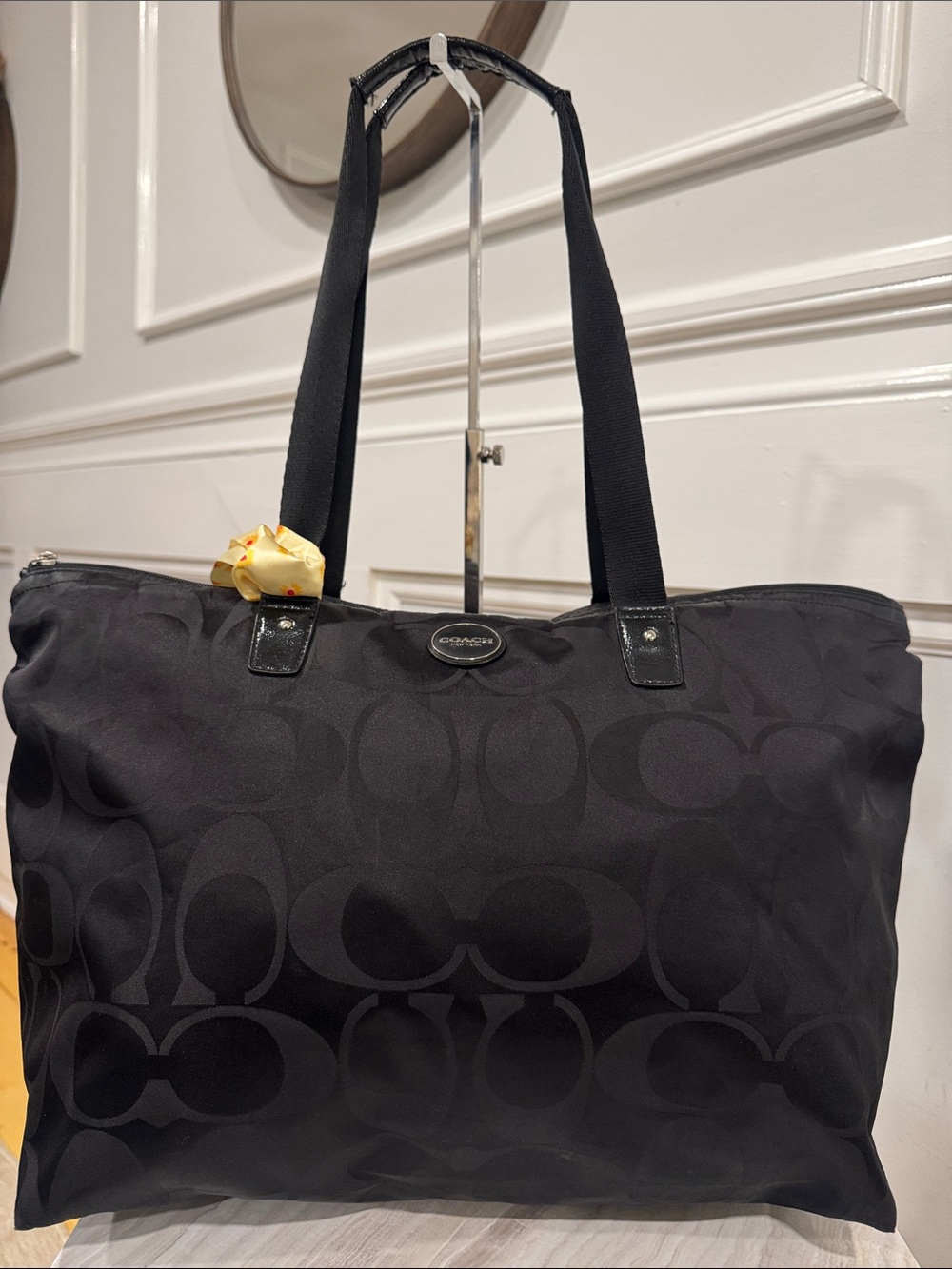 Coach Bag Getaway Black Signature Nylon Packable Weekender Tote Set - Picture 6 of 17